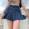High-Waisted Pleated Jean Skirt for Country Girls and Bartenders