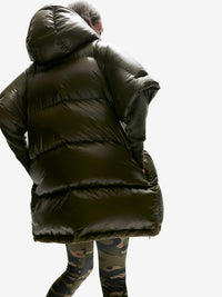 Long Down Vest - Olive