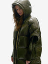 Long Down Vest - Olive