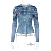 Denim Illusion Long Sleeve Top – Comfortable & Stylish Cowgirl Wear