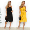 Summer Sun Strapless Button-Down Dress