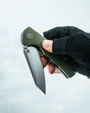 The Clip Point Folding Pocket Knife Giftset for Men and Women (Silver and Green)