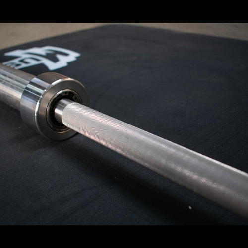 7' Stainless Steel Olympic Bar - Bearing - Muscle D Fitness - Qualiity Knurling