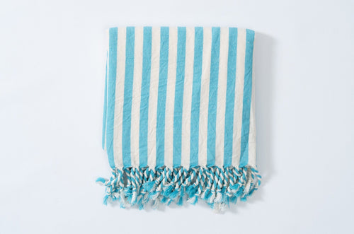 Girit Turquoise Cotton Linen Towel
