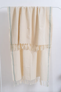 Drama Blue Cotton Linen Towel