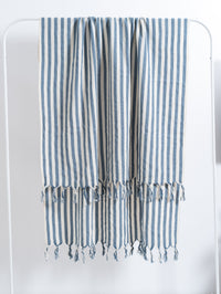 Girit Blue Cotton Linen Towel