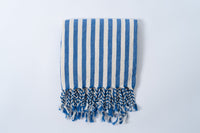 Girit Dark Blue Cotton Linen Towel