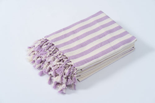 Girit Lilac Cotton Linen Towel