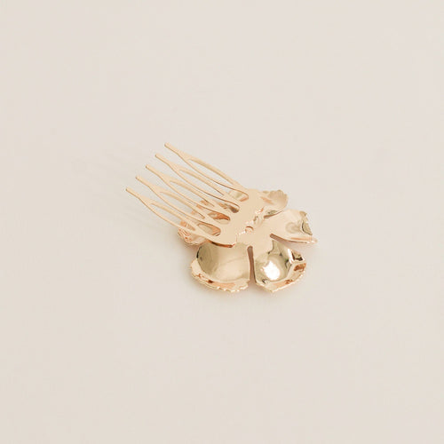 Metal Flower with Crystal Hair Side Comb
