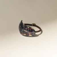 Curved Oval Resin Ponytail Hair Tie | Midnight Blue