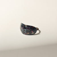 Curved Oval Resin Ponytail Hair Tie | Midnight Blue