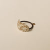 Curved Oval Resin Ponytail Hair Tie | Beige Marble