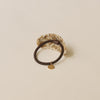 Curved Oval Resin Ponytail Hair Tie | Beige Marble