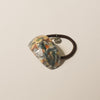 Curved Oval Resin Ponytail Hair Tie | Blue Marble