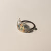 Curved Oval Resin Ponytail Hair Tie | Blue Marble
