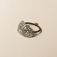 Curved Oval Resin Ponytail Hair Tie | Leopard Print