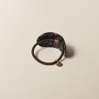 Curved Oval Resin Ponytail Hair Tie | Midnight Blue