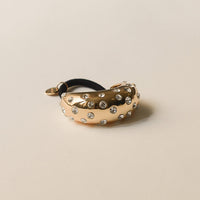 Crystal Crescent Metal Cuff Ponytail Hair Tie | Gold