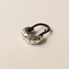 Crystal Crescent Metal Cuff Ponytail Hair Tie | Silver