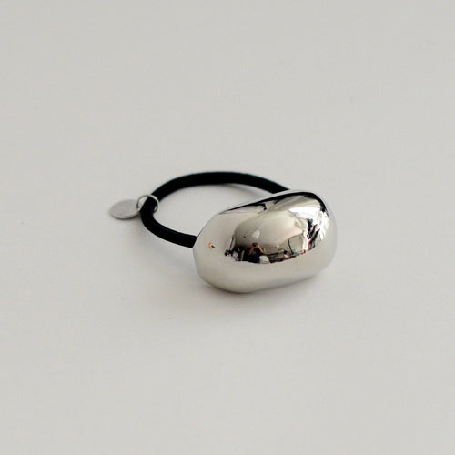 Bold Crescent Metal Cuff Hair Tie | Silver
