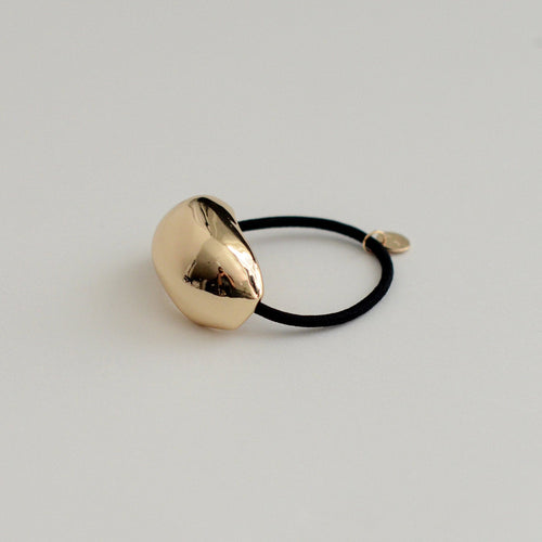Bold Crescent Metal Cuff Hair Tie | Gold