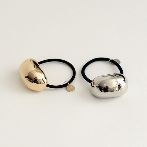 Bold Crescent Metal Cuff Hair Tie | Silver