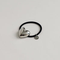 Heart-Shaped Metal Hair Tie | Silver