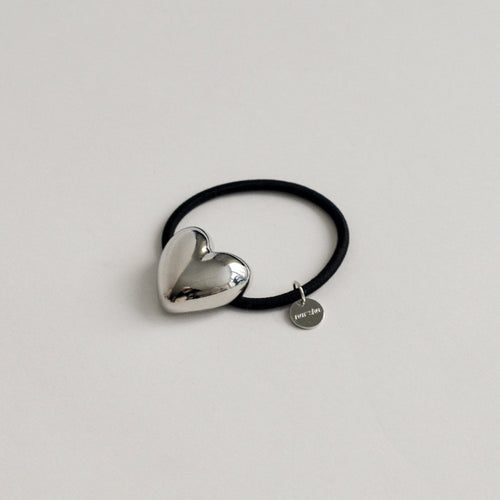 Heart-Shaped Metal Hair Tie | Silver
