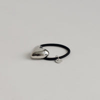 Heart-Shaped Metal Hair Tie | Silver
