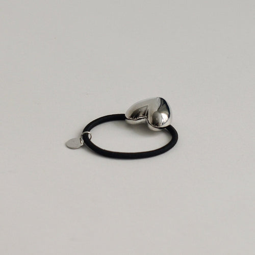 Heart-Shaped Metal Hair Tie | Silver