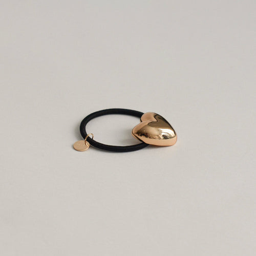 Heart-Shaped Metal Hair Tie | Gold