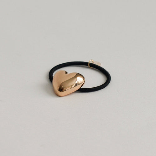 Heart-Shaped Metal Hair Tie | Gold