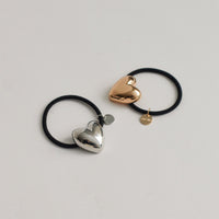 Heart-Shaped Metal Hair Tie | Silver