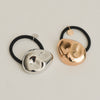 Large Pebble-Shaped Metal Hair Tie | Silver