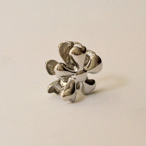 Flower Metal Hair Claw Clip | Silver