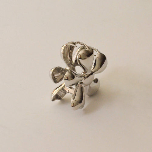 Flower Metal Hair Claw Clip | Silver