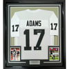 Framed Autographed/Signed Davante Adams 35x39 Las Vegas Oakland White Football Jersey Beckett BAS COA