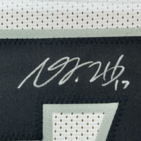 Framed Autographed/Signed Davante Adams 35x39 Las Vegas Oakland White Football Jersey Beckett BAS COA