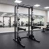 Deluxe Half Rack - Muscle D Fitness - Heavy Duty - Adjustable Safety Bars - Pull Up - Vertical Olympic Bar Storage