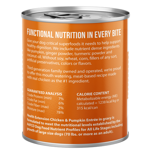 Digestive Support, Chicken & Pumpkin Entrée in Gravy 9oz