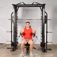 Muscle D Fitness Dual Adjustable Pulley Smith Combo – Full Body Trainer