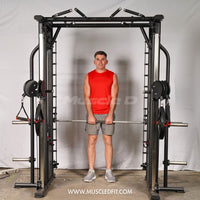 Muscle D Fitness Dual Adjustable Pulley Smith Combo – Full Body Trainer