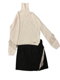 Alice Pi Girls White Top and Black Skirt Set