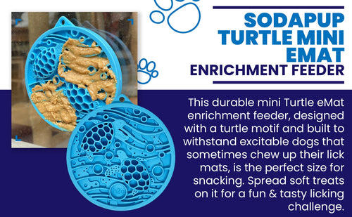 Turtle eMat-Mini Lick Mat with Suction Cups - Small Dogs & Cats | USA