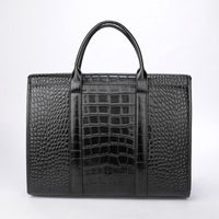 Exotic Croco Leather Laptop Bag - Luxury Genuine Cowhide for Stylish Women