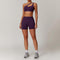 Plum Purple / Diagonal Shoulder Bra+Shorts / S