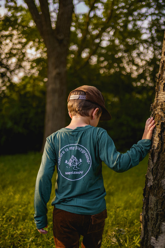 Hunter green bamboo nature is my playground Keep the Littles Wild