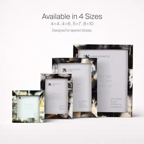 Horn Inlay Picture Frame Tabletop Wall 4x4 4x6 5x7 8x10
