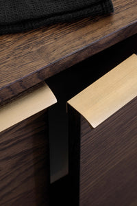 Brushed Bronze "Edge Straight" Tab Drawer Pulls Euro • Knobs