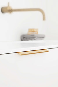 Brushed Bronze "Edge Straight" Tab Drawer Pulls Euro • Knobs